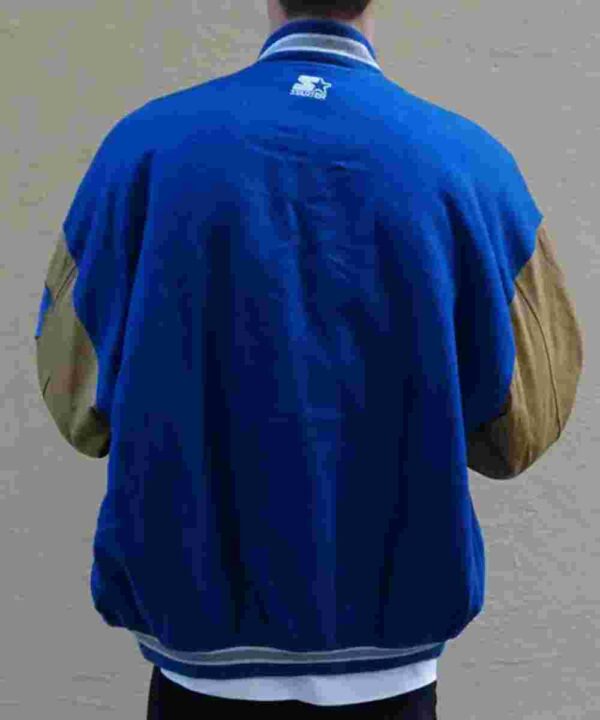 Duke University Blue and Tan Brown Varsity Jacket