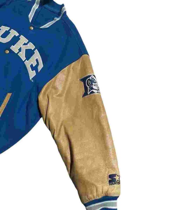 Duke University Blue and Tan Brown Varsity Jacket