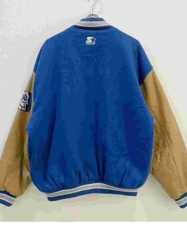 Duke University Blue and Tan Brown Varsity Jacket