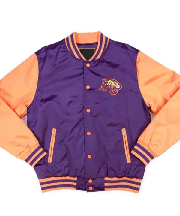 Edward Waters Purple and Orange Baseball Jacket
