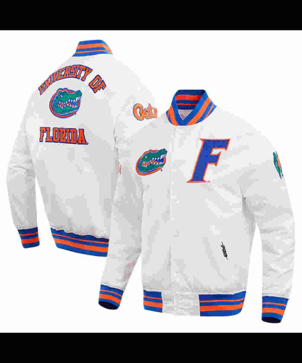 Florida Gators Classic White Satin Jacket