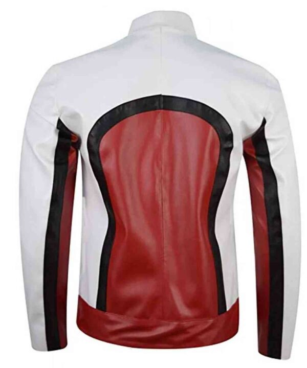 Bohemian Rhapsody Rami Malek Red and White Leather Jacket