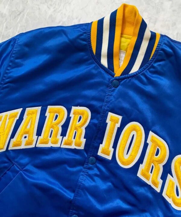 Golden State Warriors 90s NBA Royal Satin Jacket