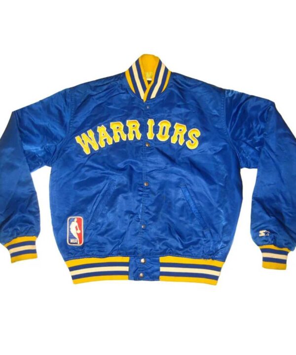 Golden State Warriors 90s NBA Royal Satin Jacket