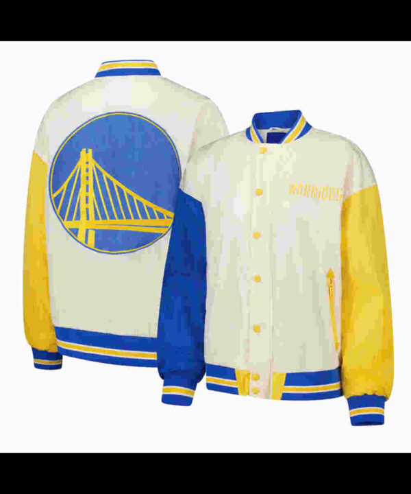 Golden State Warriors Color Block Bomber Full-Snap Jacket