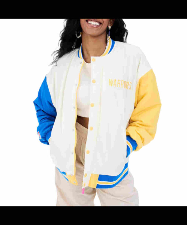 Golden State Warriors Color Block Bomber Full-Snap Jacket