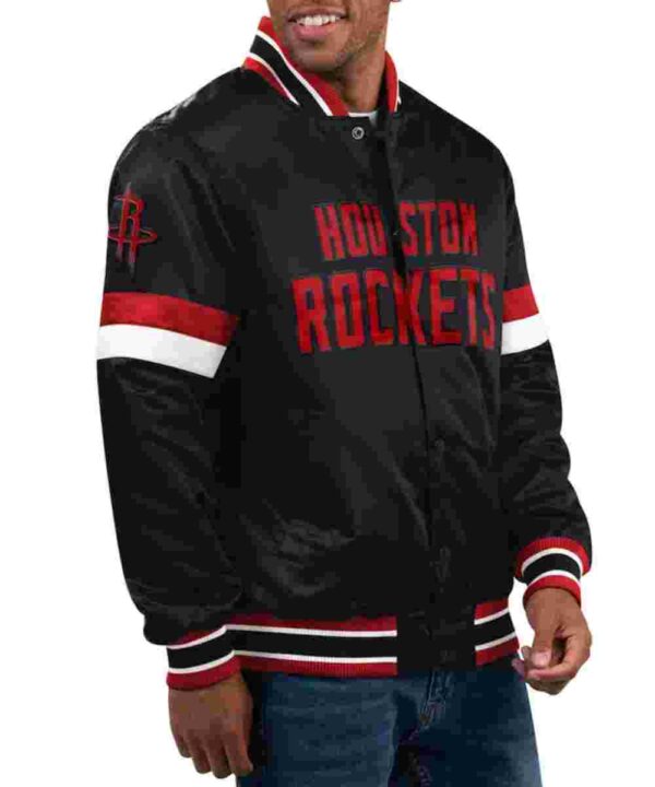 Home Game Houston Rockets Black Satin Jacket