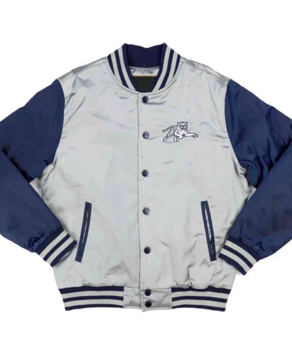 Jackson State Gray and Navy Baseball Jacket