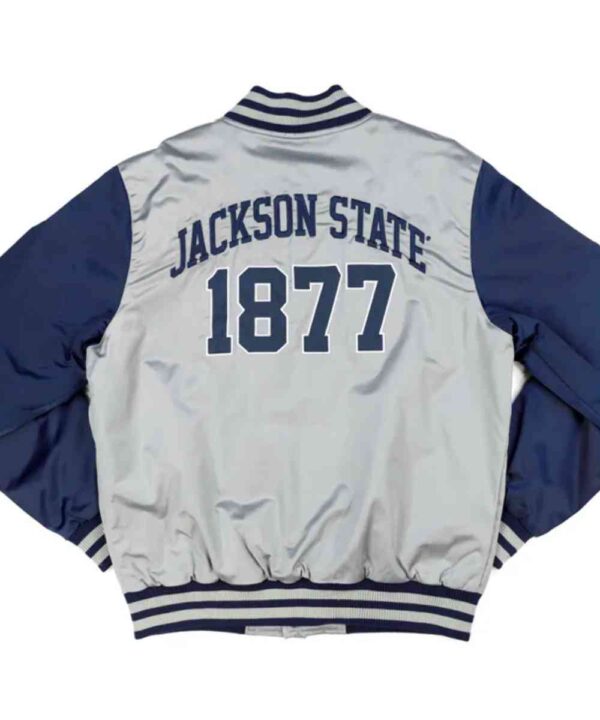 Jackson State Gray and Navy Baseball Jacket
