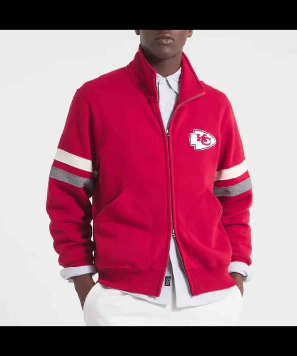 Kansas City Chiefs Red Striped Fleece Jacket