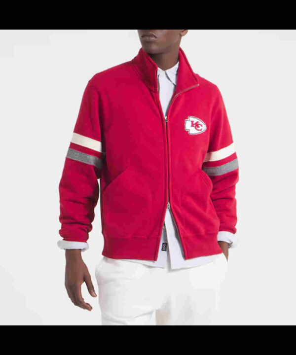 Kansas City Chiefs Red Striped Fleece Jacket