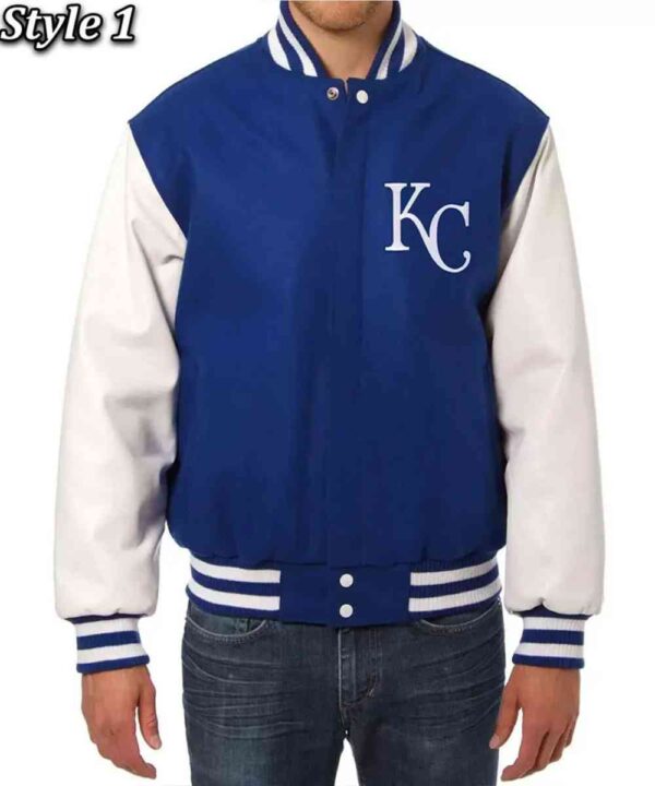 Kansas City Royals Blue and White Letterman Jacket
