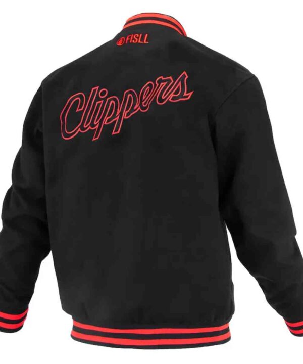 LA Clippers Logoman Shadow Black Varsity Jacket