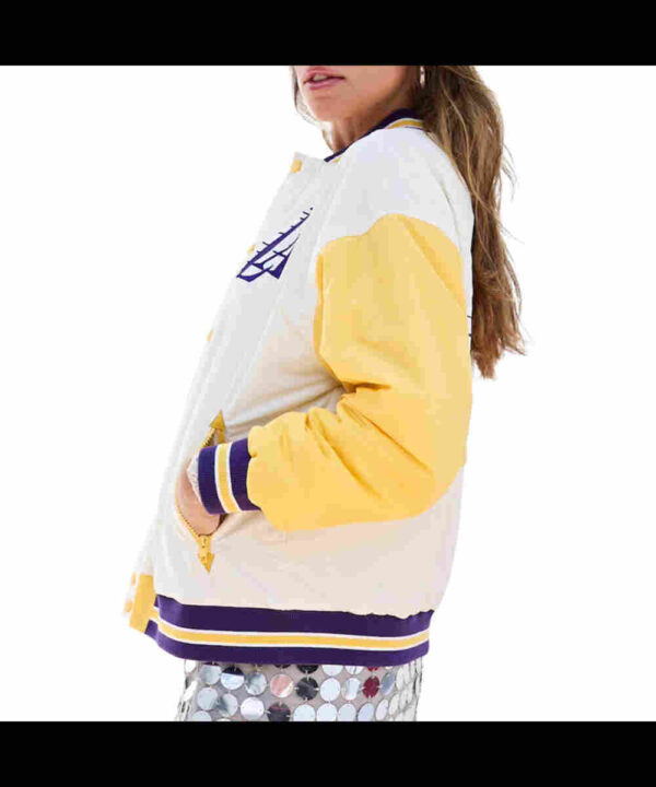LA Lakers Color Block Bomber Full-Snap Jacket