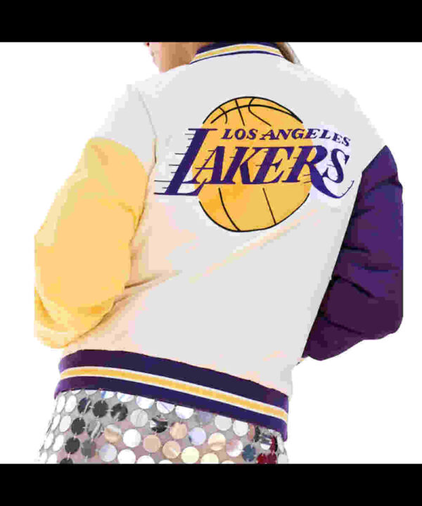 LA Lakers Color Block Bomber Full-Snap Jacket