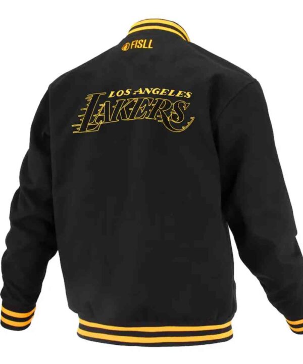 LA Lakers Logoman Shadow Black Varsity Jacket