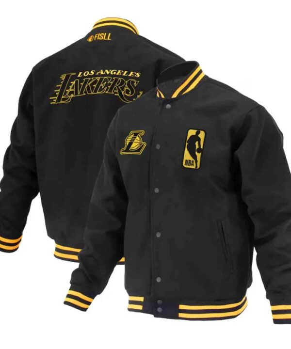 LA Lakers Logoman Shadow Black Varsity Jacket