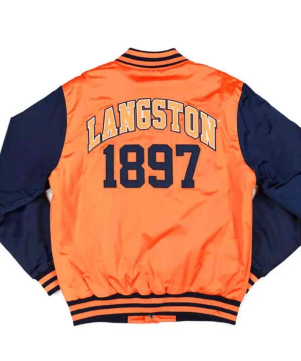 Langston University Orange and Navy Baseball Jacket