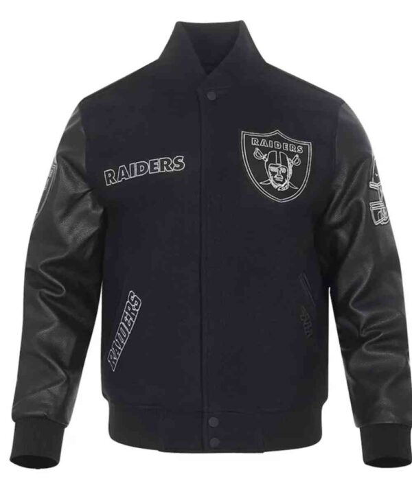 Las Vegas Raiders Full-Zip Black Varsity Jacket