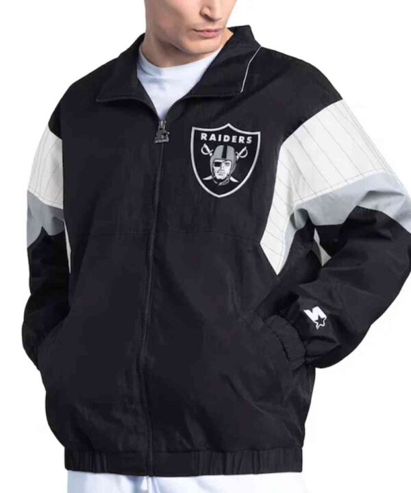 Las Vegas Raiders Yard Line Black Full-Zip Jacket