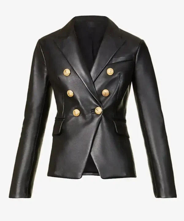 Laysla De Oliveira Locke & Key Black Leather Blazer