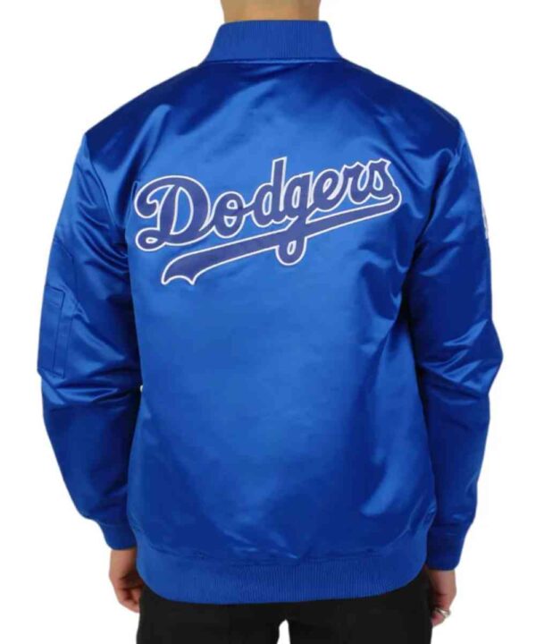 LA Dodgers Vintage Logo Royal Lightweight Satin Jacket