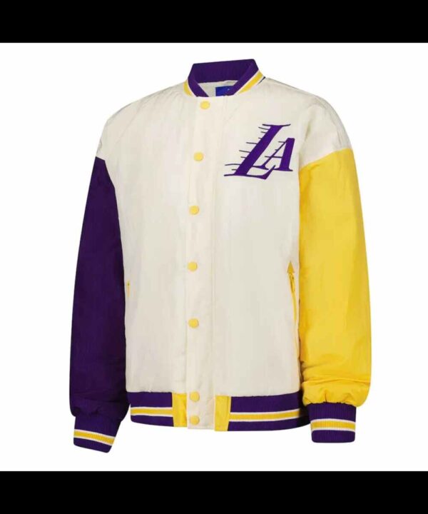 LA Lakers Color Block Bomber Full-Snap Jacket