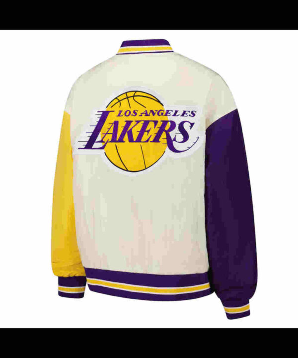 LA Lakers Color Block Bomber Full-Snap Jacket