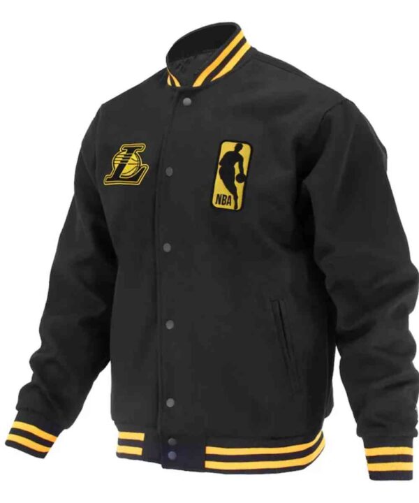 LA Lakers Logoman Shadow Black Varsity Jacket