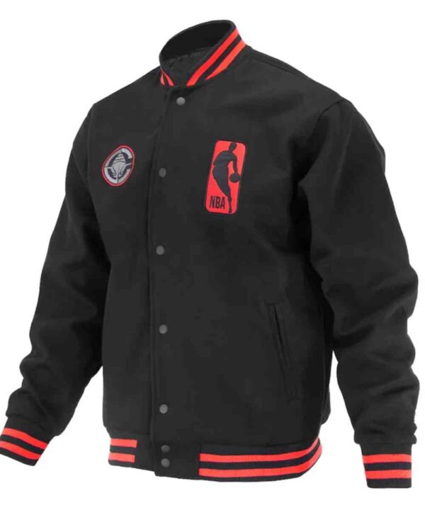 LA Clippers Logoman Shadow Black Varsity Jacket