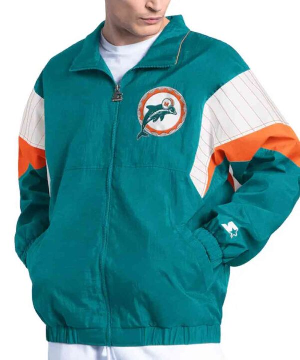 Miami Dolphins Yard Line Aqua Full-Zip Jacket