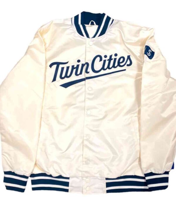 Minnesota Twins Cream Lightweight Satin Jacket