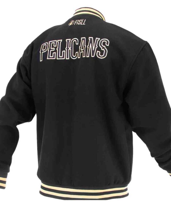 New Orleans Pelicans Logoman Shadow Black Varsity Jacket