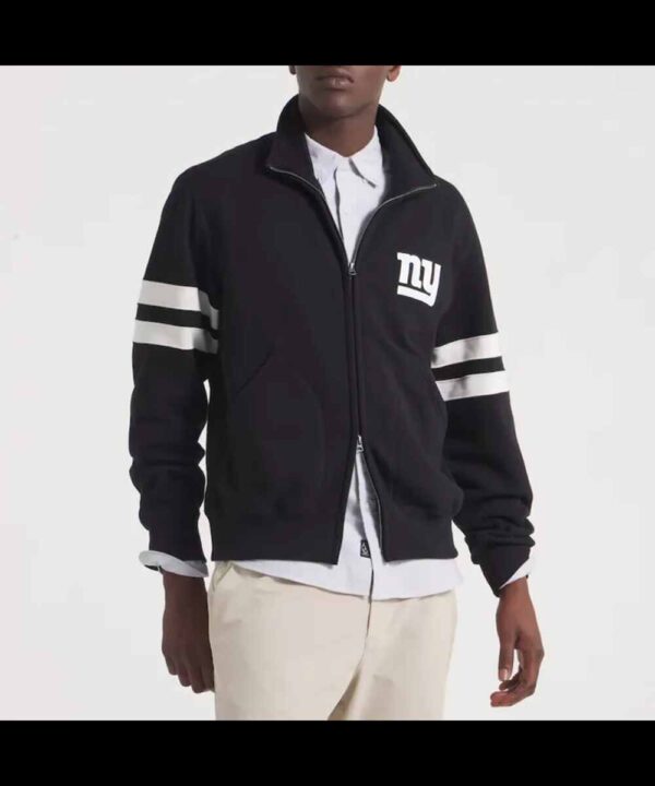 NY Giants Black Striped Fleece Jacket