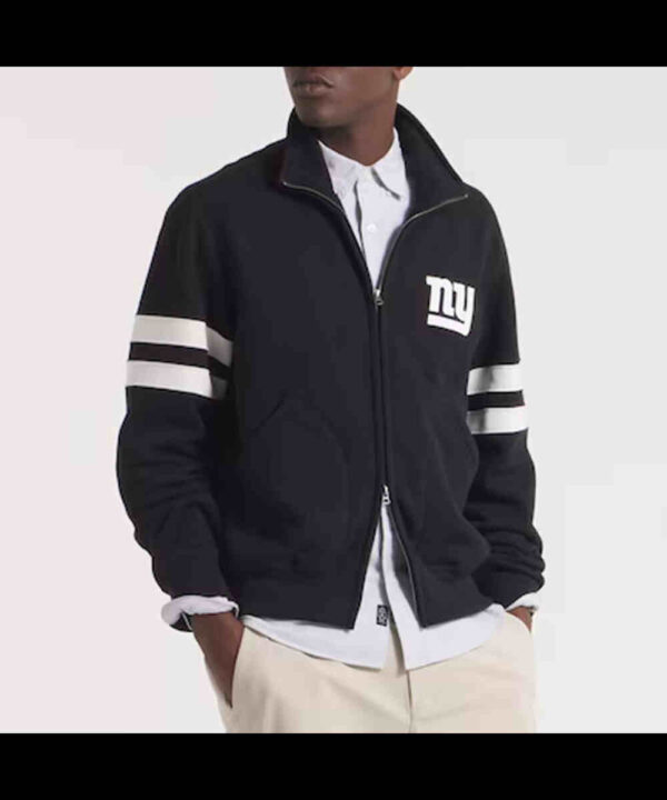 NY Giants Black Striped Fleece Jacket