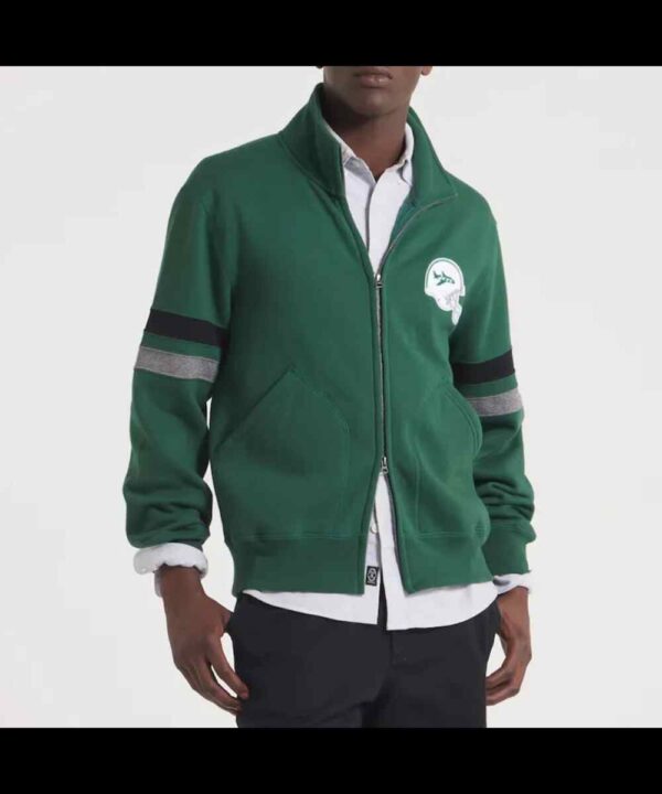 NY Jets Green Striped Fleece Jacket