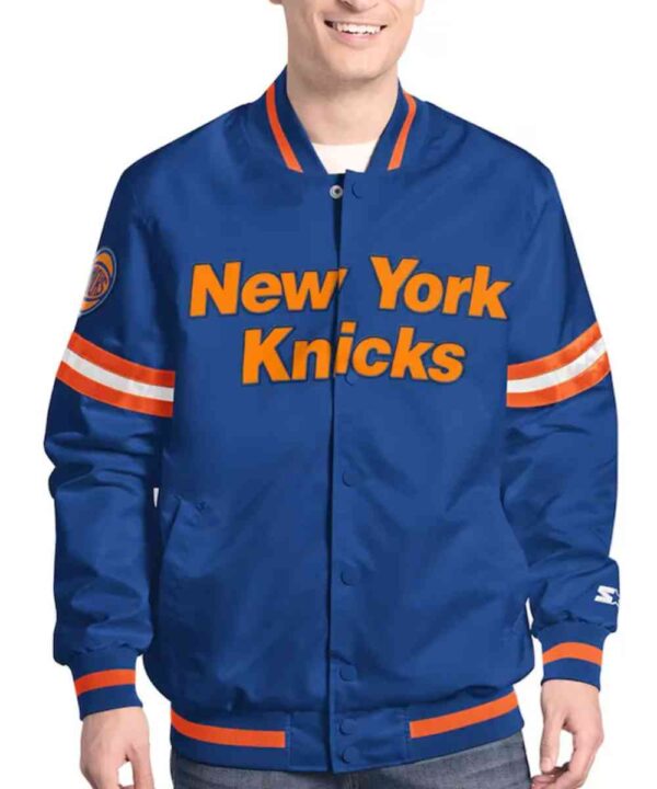 NY Knicks Scout Varsity Satin Jacket