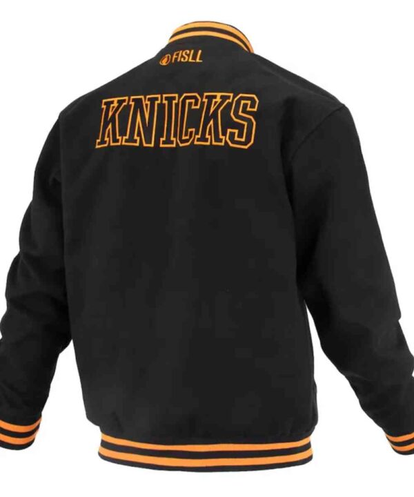 NY Knicks Logoman Shadow Black Varsity Jacket