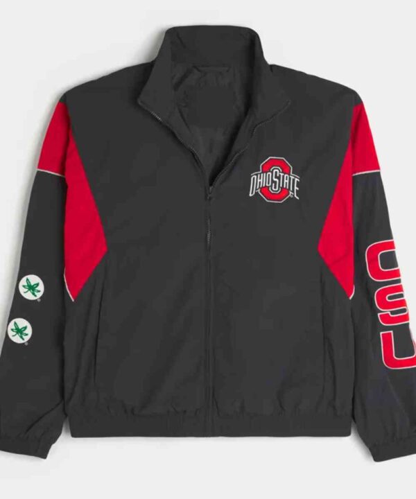 Ohio State University Black Windbreaker Jacket
