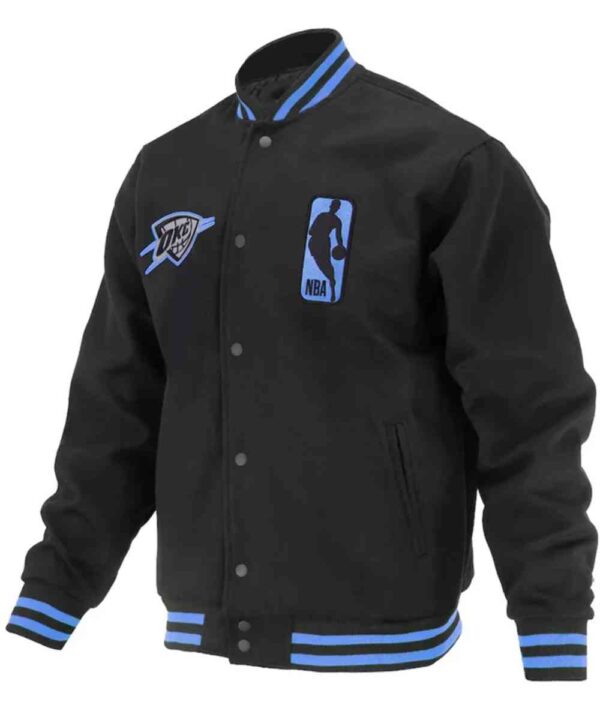 Oklahoma City Thunder Logoman Shadow Black Varsity Jacket