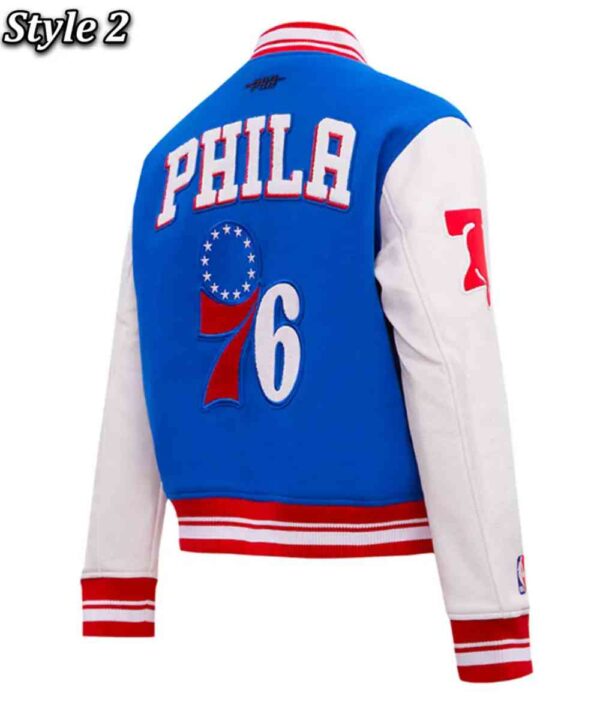 Philadelphia 76ers Cream Retro Classic Varsity Jacket