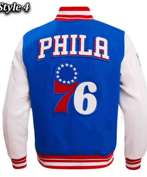 Philadelphia 76ers Cream Retro Classic Varsity Jacket