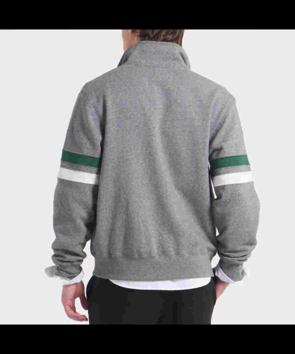 Philadelphia Eagles Heather Gray Striped Fleece Jacket