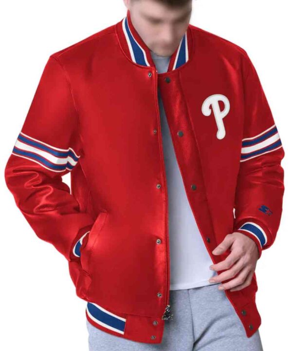 Philadelphia Phillies Red Varsity Leather Jacket
