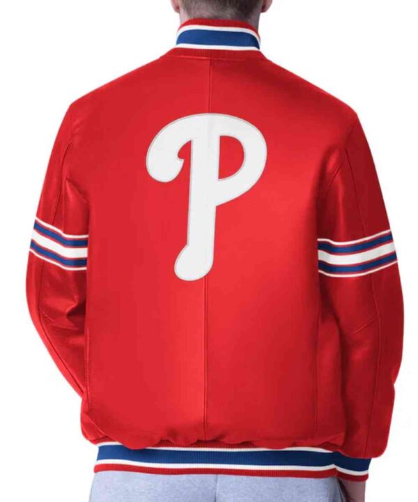 Philadelphia Phillies Red Varsity Leather Jacket