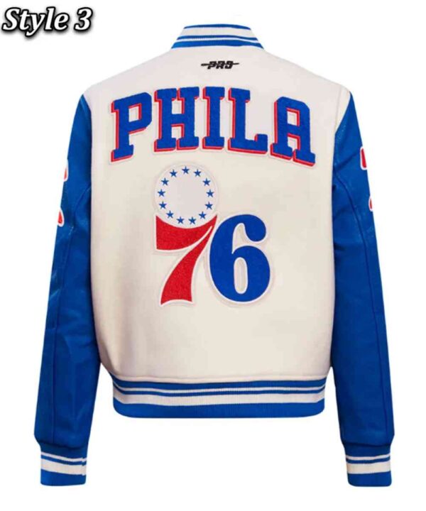 Philadelphia 76ers Cream Retro Classic Varsity Jacket