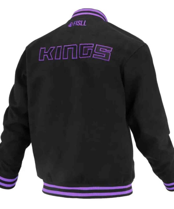 Sacramento Kings Logoman Shadow Black Varsity Jacket