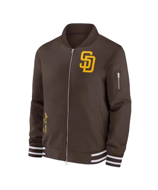 San Diego Padres Full-Zip Brown Bomber Jacket