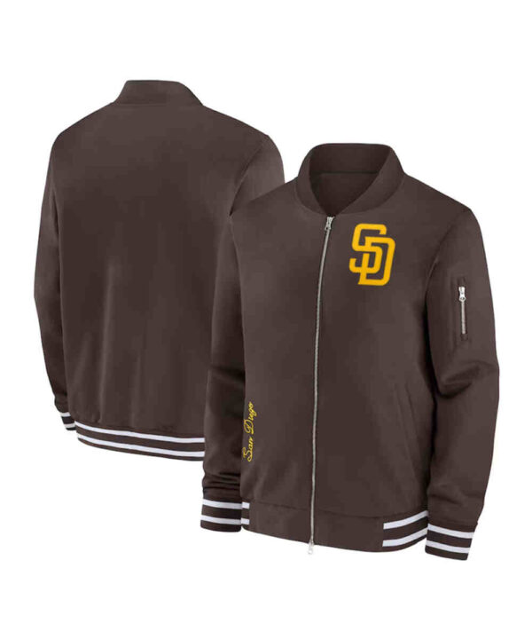 San Diego Padres Full-Zip Brown Bomber Jacket