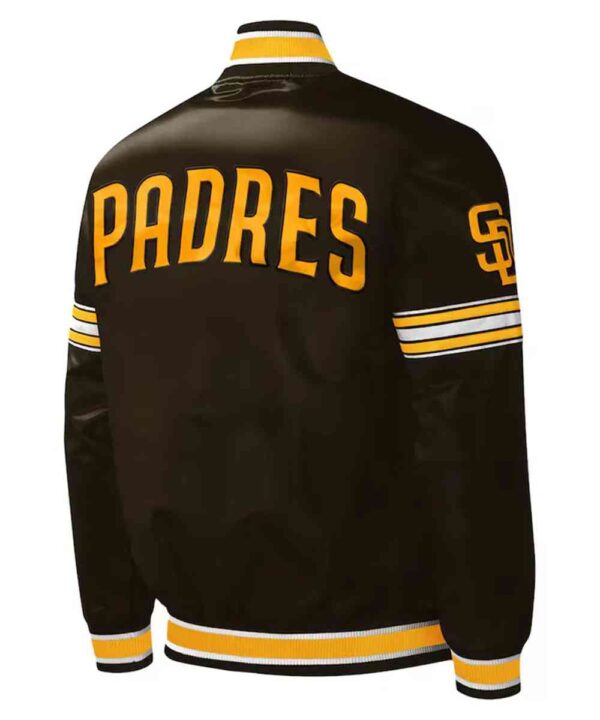 San Diego Padres Midfield Brown Varsity Satin Jacket